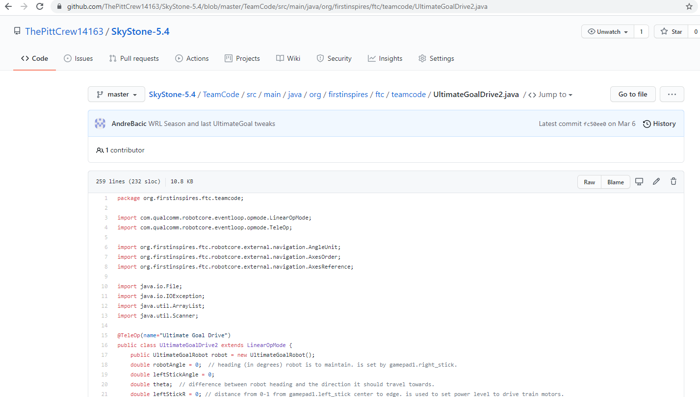 picture of our team's github account